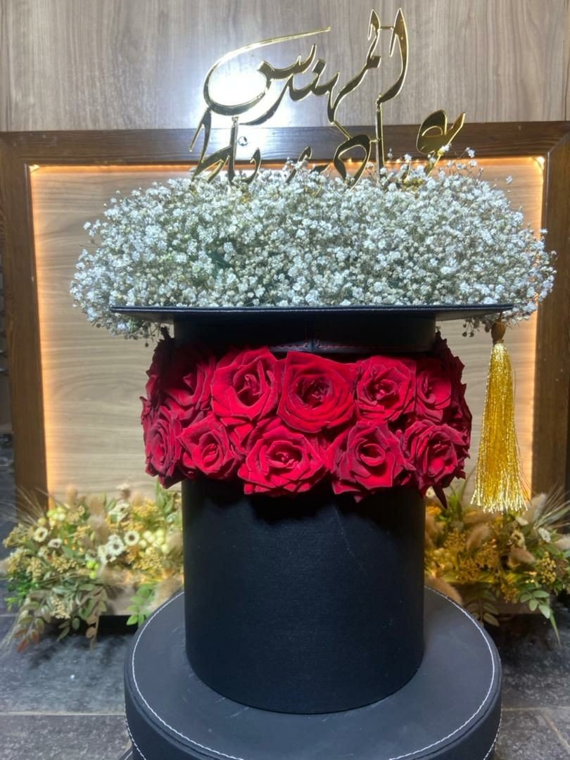 تنسيقة ورد تخرج مع اسم بليكسي