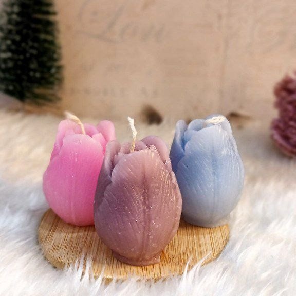 شمعة ورد توليب